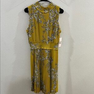 Nanette Lepore Mustard Floral Midi Dress